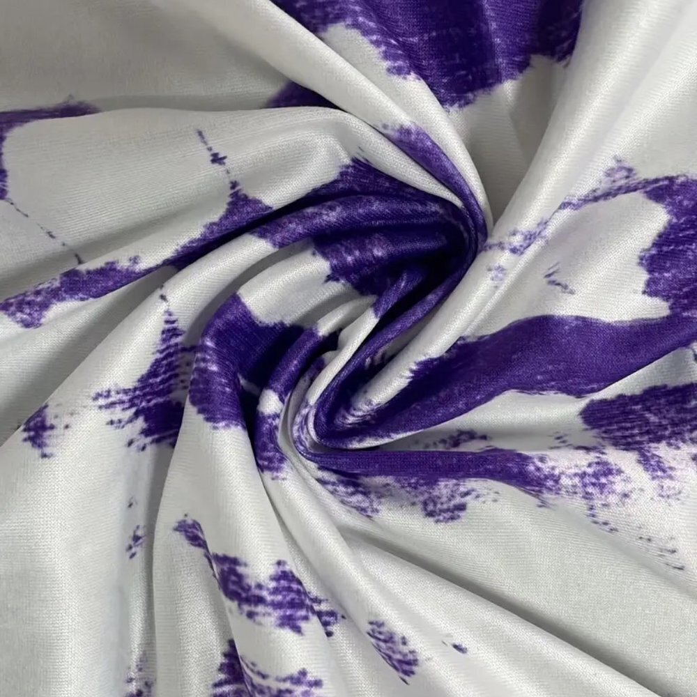 6X 5X 4X Plus Size Purple Tie Dye Sleeveless One Piece Casual Romper Jumpsuit - Picture 4 of 5